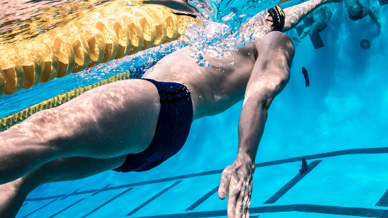 swimmer doing backstroke